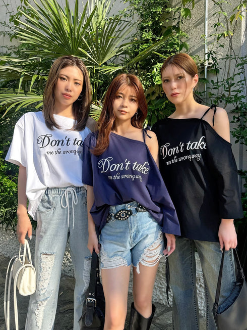 ロゴワンショルカットソートップ